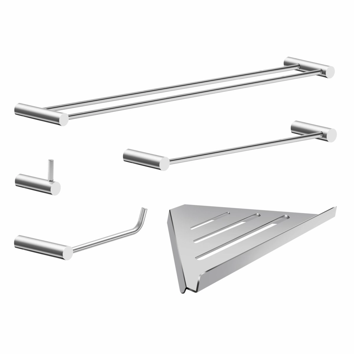 Kit Acessórios De Banheiro 5 Peças Metal Alto Brilho 2160OR Orion