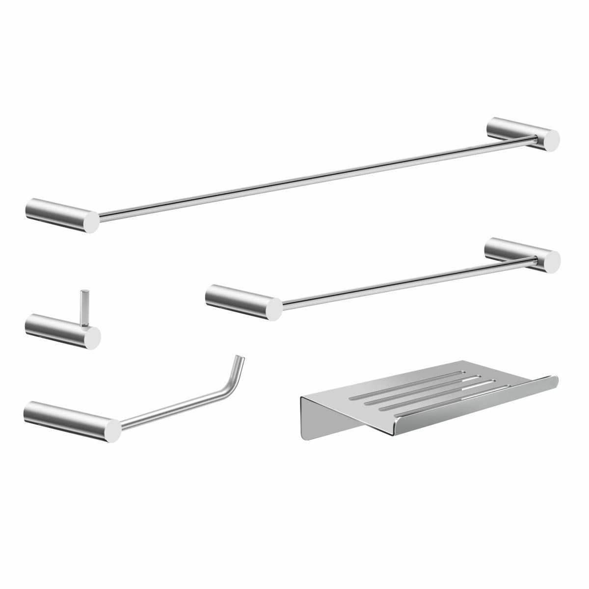 Kit Acessórios De Banheiro 5 Peças Metal Alto Brilho 2180OR Orion