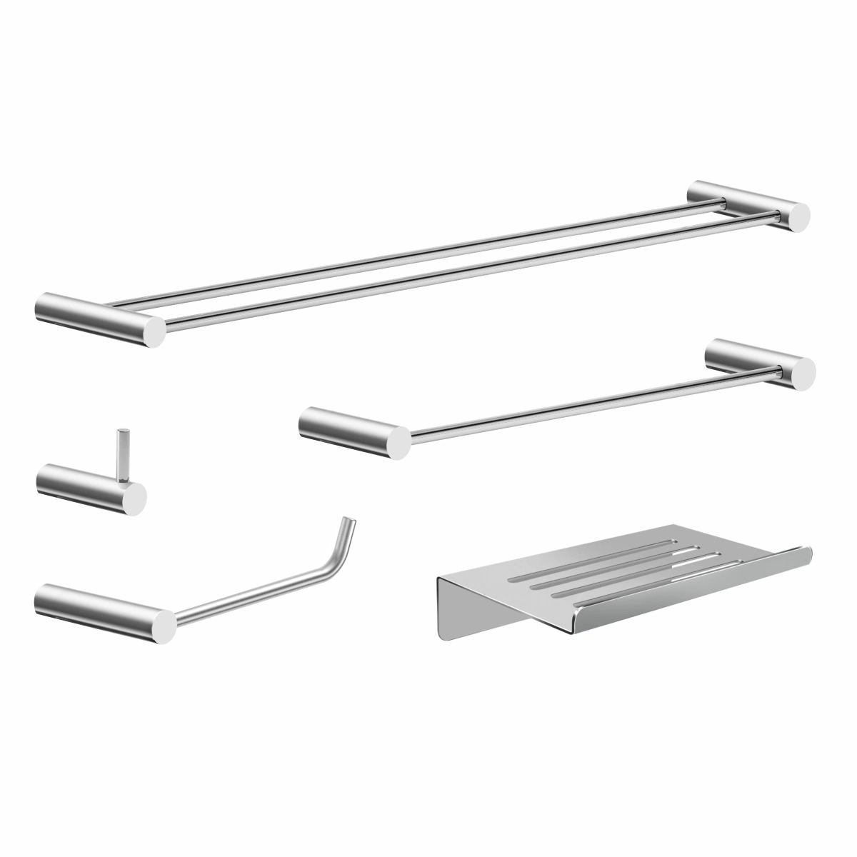 Kit Acessórios De Banheiro 5 Peças Metal Alto Brilho 2190OR Orion