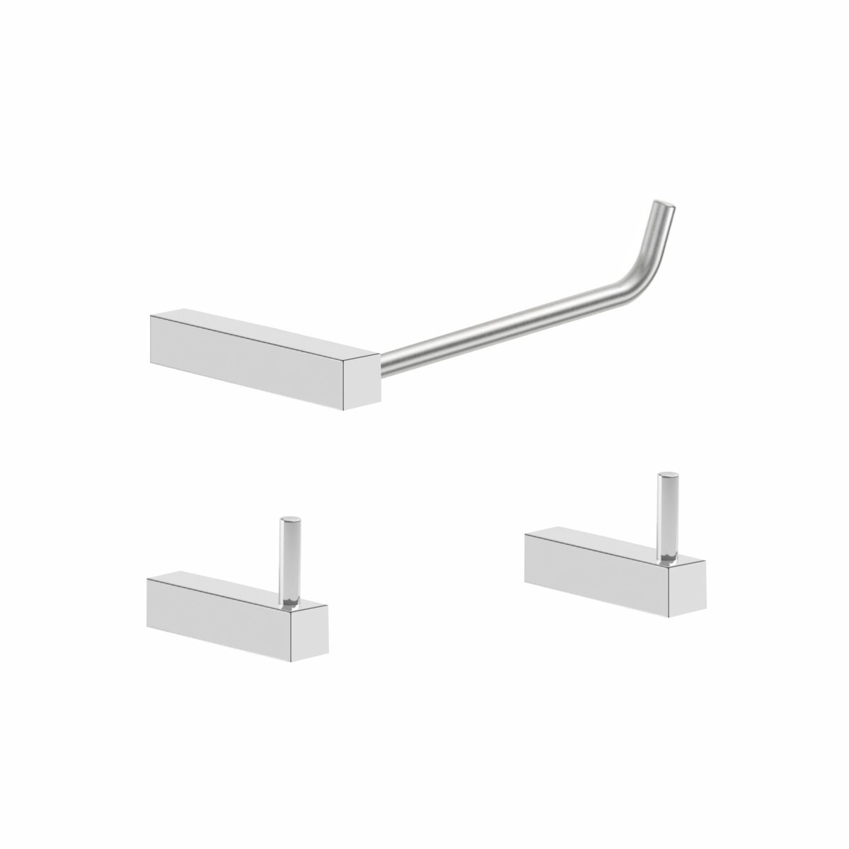 Kit De Acessórios Para Banheiro Lavabo Metal Escovado Troia