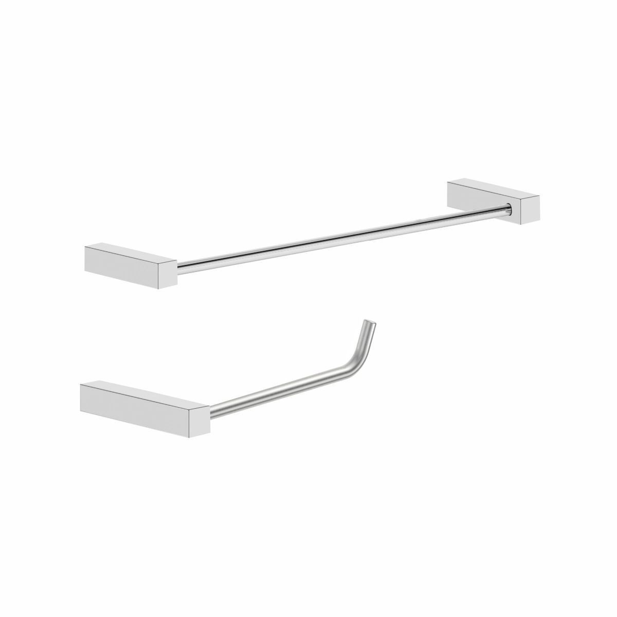 Kit De Acessórios Para Banheiro Lavabo Metal Escovado Troia