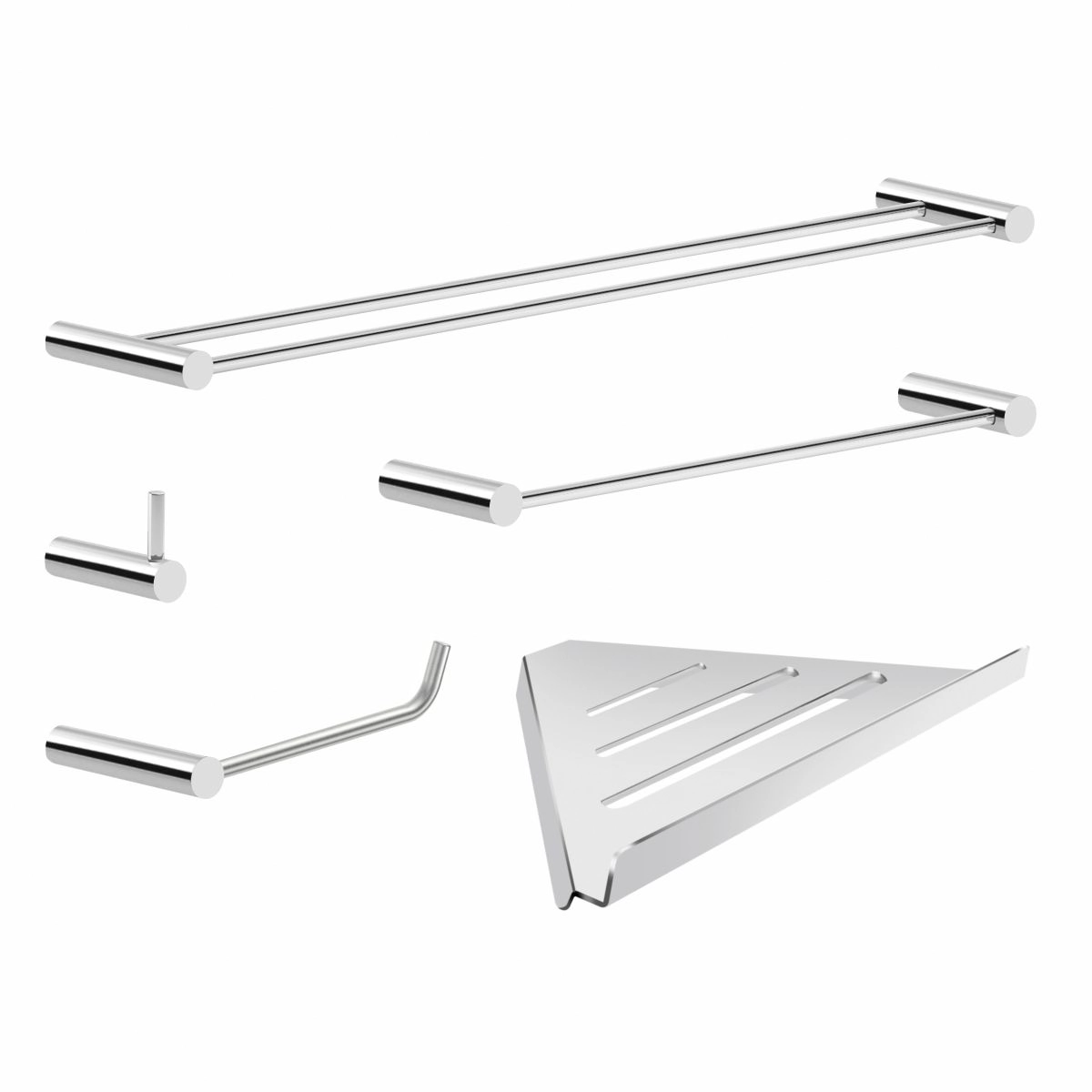 Kit Acessórios Para Banheiro 5 Peças Metal Escovado 2160OR Orion