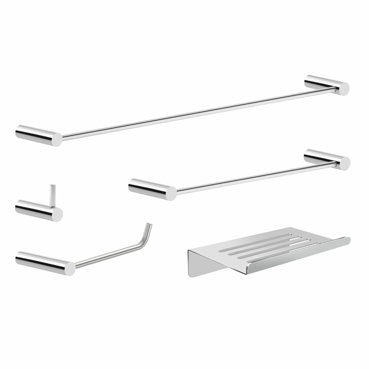 Kit Acessórios Para Banheiro 5 Peças Metal Escovado 2180OR Orion