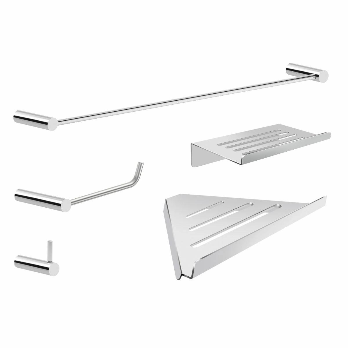 Kit Acessórios Para Banheiro 5 Peças Metal Escovado 2102OR Orion
