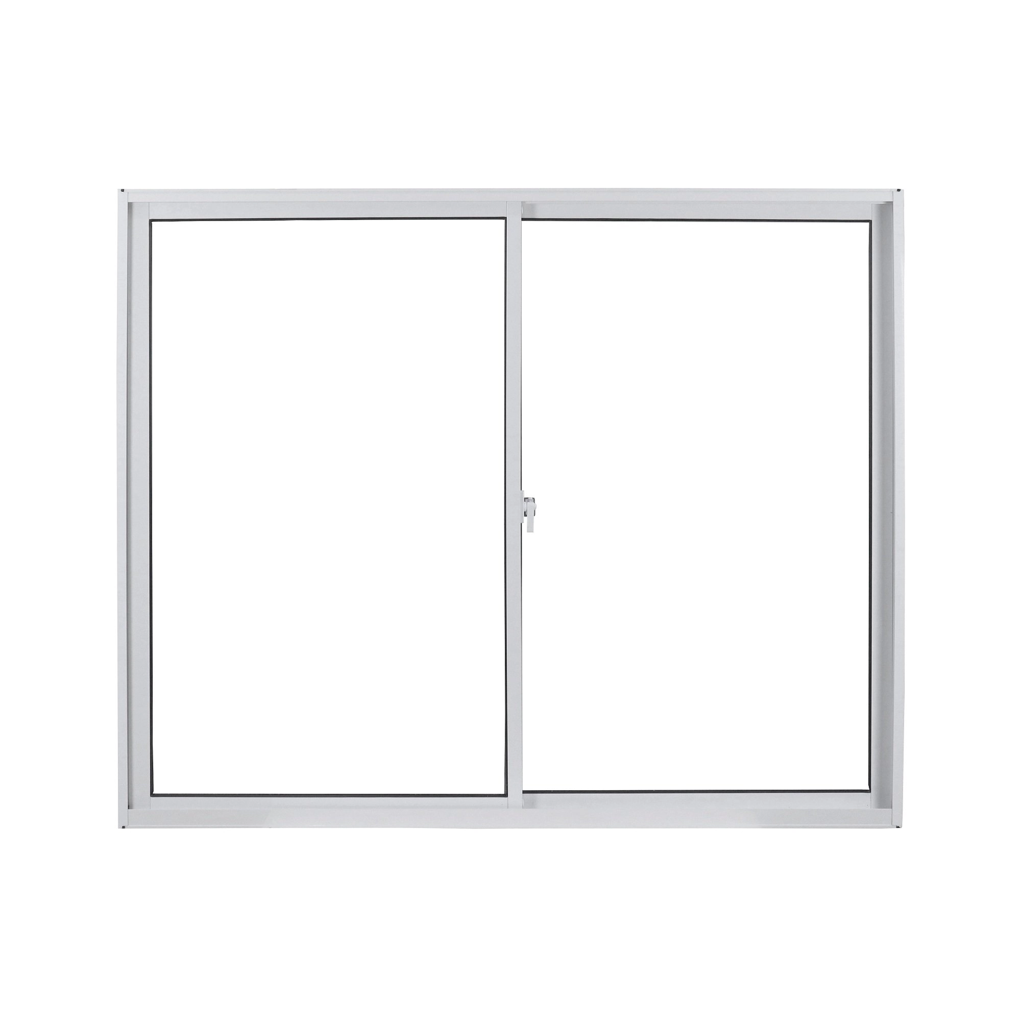 Janela De Alumínio De Correr 100x120cm Vidro Liso Linha Soft Mgm Branco