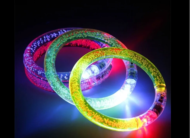 Silver Plastic Pulseira Bracelete De Led 1 Pc/pct