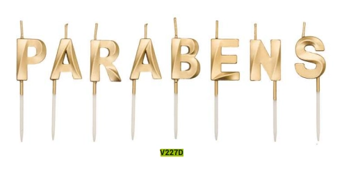 Vela Design Parabens Dourada V227d Silver Plastic