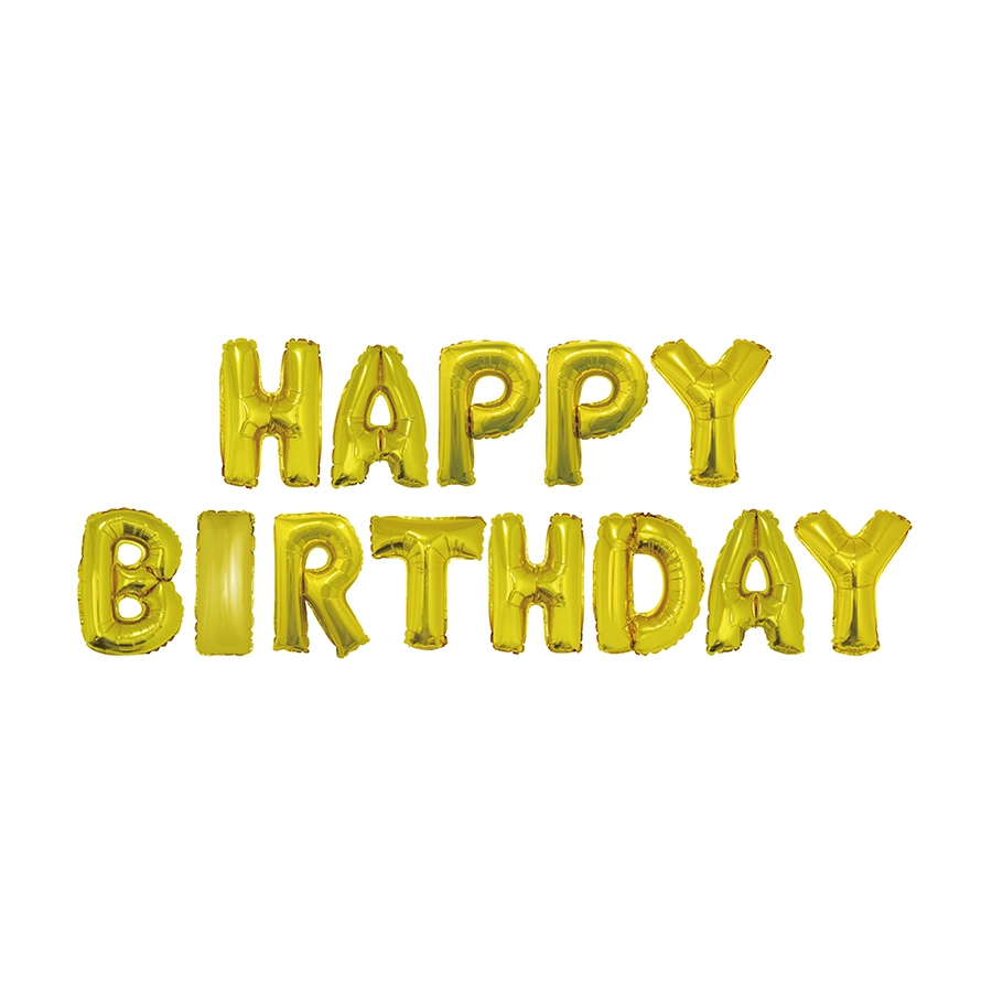 Balao Metal Happy Birthday 16pol Dour Qd006 Silverplastic