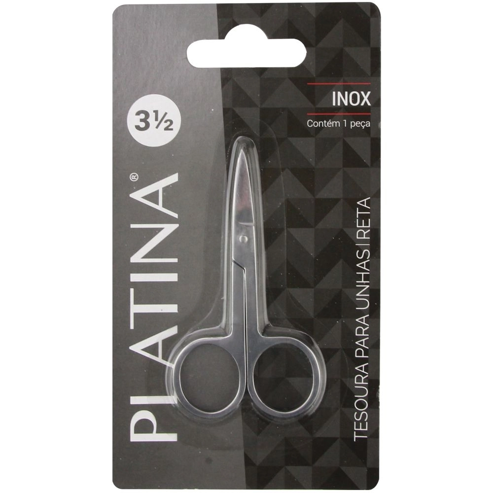 Tesoura Unha Ponta Reta Aco Inox 3 1 2 9x2.5mm Cb0228 Moment
