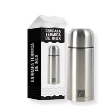 Garrafa De Aco Inox Parede Dupla C Tampa Clique 350 Ml Aco Inox P