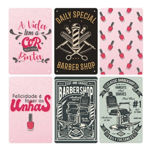 Quadro Dec Barbearia Manicure 20x30cm C3b