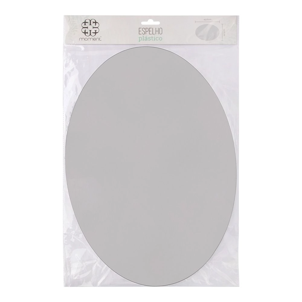 Espelho Adesivo Oval Plastico 49.6x34.6x0.1cm Cb2479 Moment