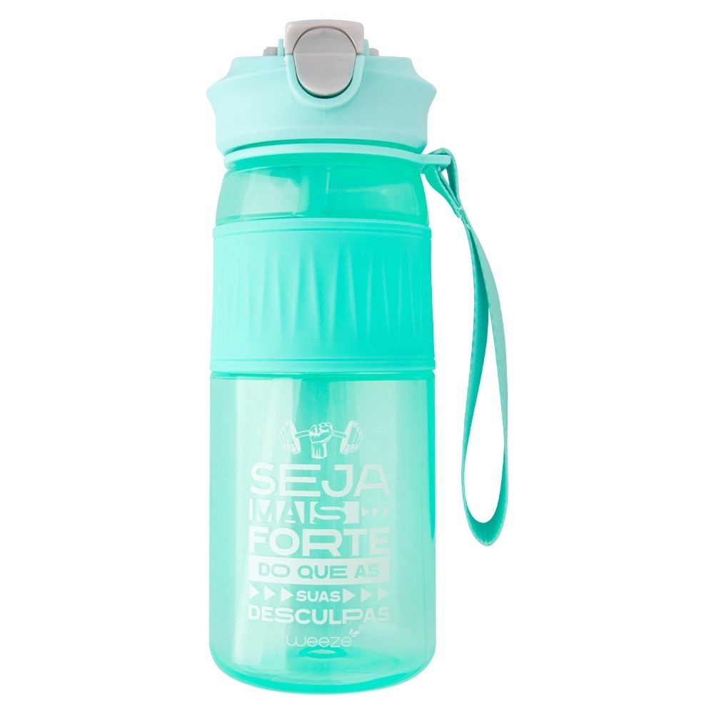 Garrafa Plastico Canudo 650ml 7.5x7.5x22cm Cb2926 Moment