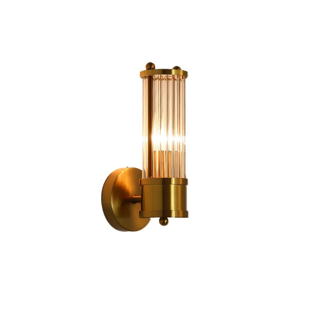 Arandela Moderna Dourado Com Cristal 1e14 30cm