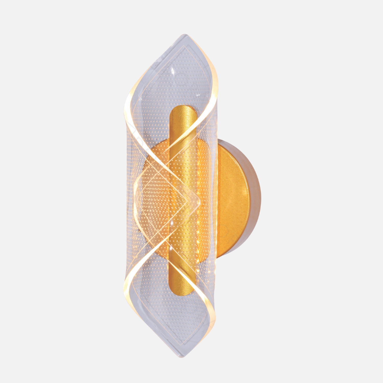 Arandela Acrílico Dourado 27cm Led 6w 3000k Bivolt