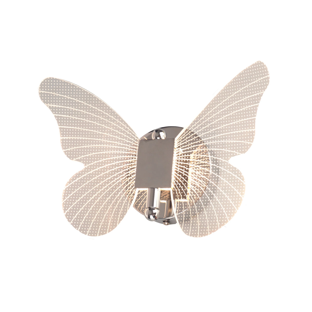 Arandela Borboleta Prateada Led 8w 3000k Bivolt