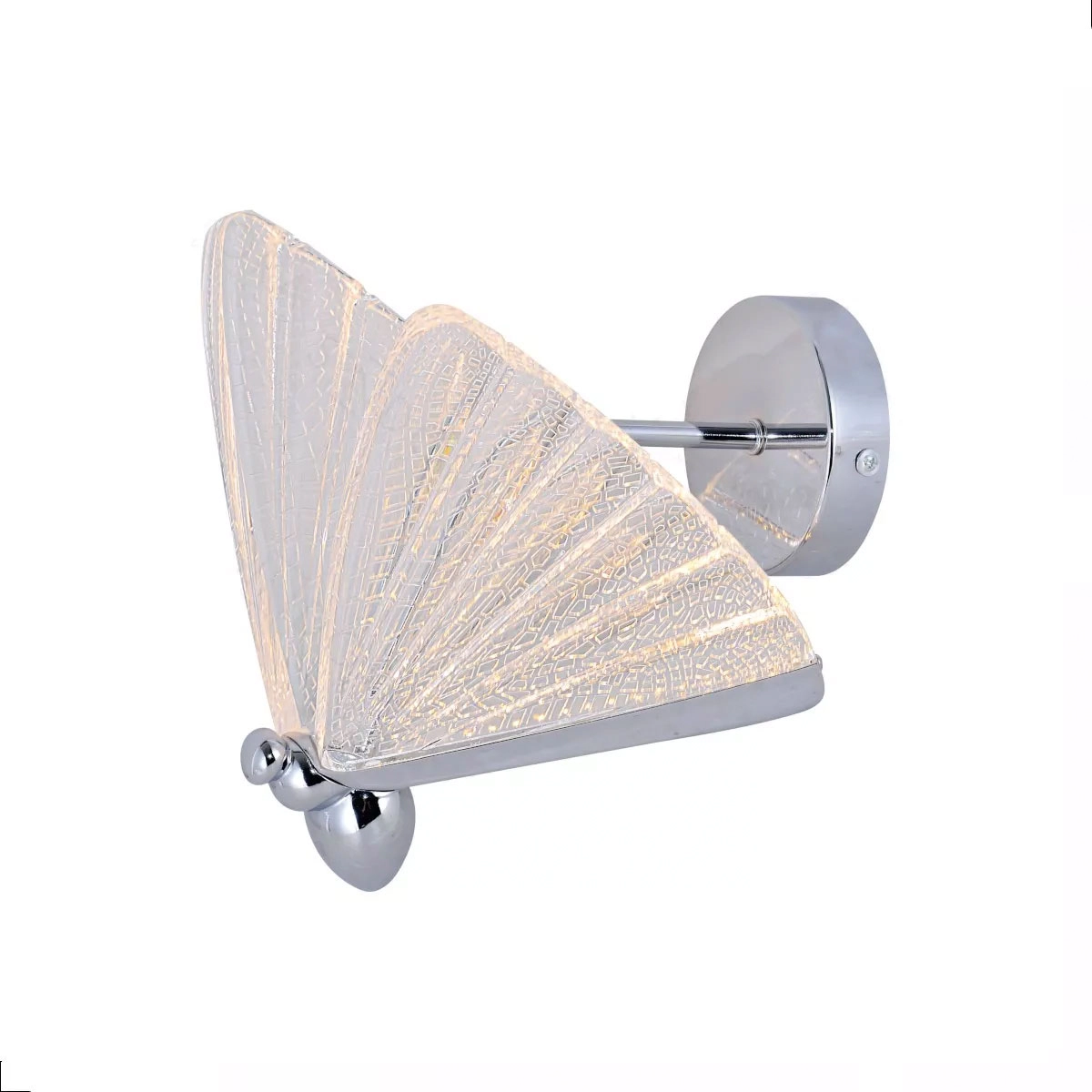Arandela Borboleta Cromada 20cm Led 6w 3000k Bivolt