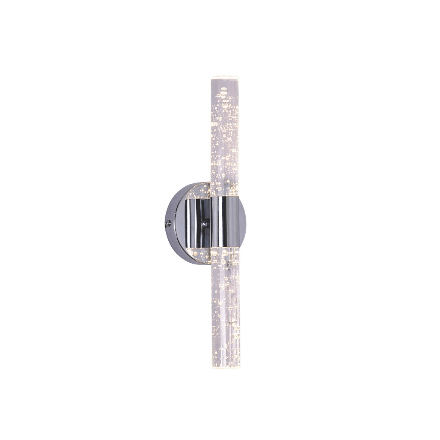 Arandela Tubo Cristal Cromado Led 6w 3000k 32cm