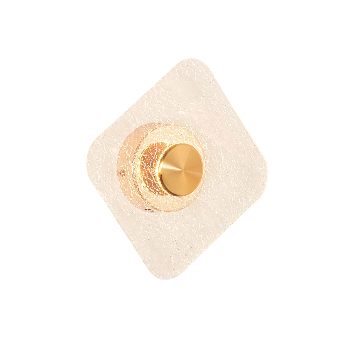 Arandela Quadrada Acrílico Dourado Led 4w 3000k 20cm