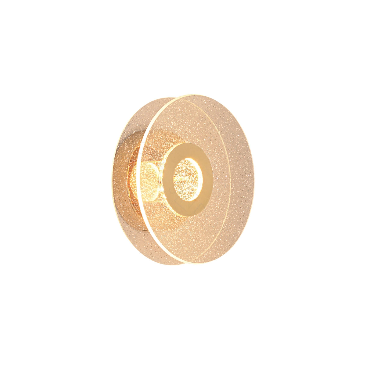 Arandela Disco Acrílico Dourado Led 7w 3000k 20cm