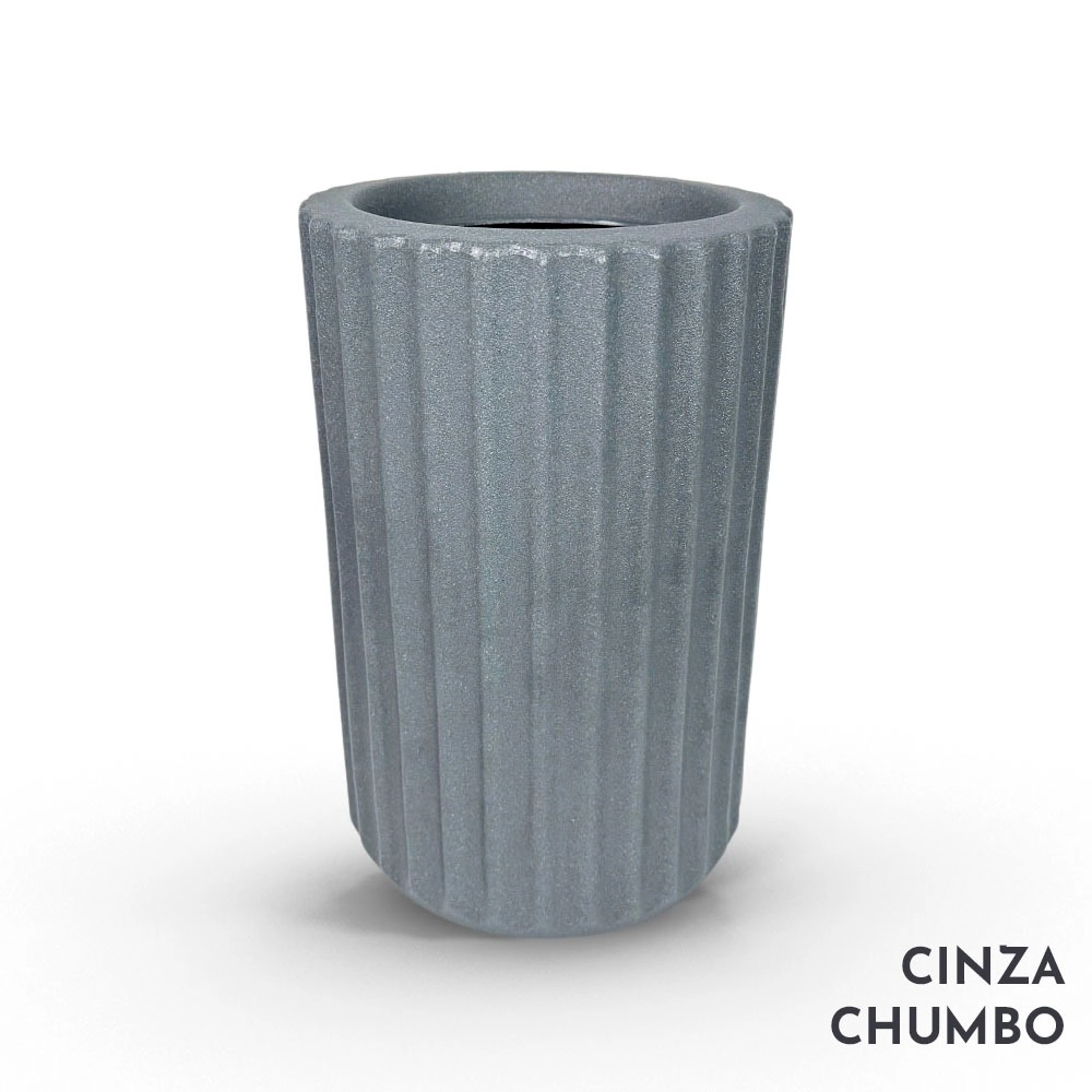 Vaso Roma Frisado Chumbo 21l 45x25cm 1020470207 Vouga