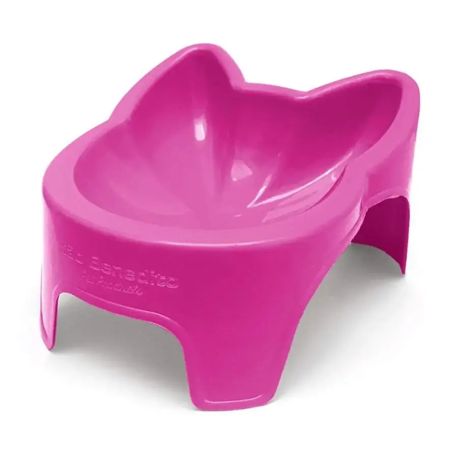 Comedouro Plastico Gato 240 Ml Rosa