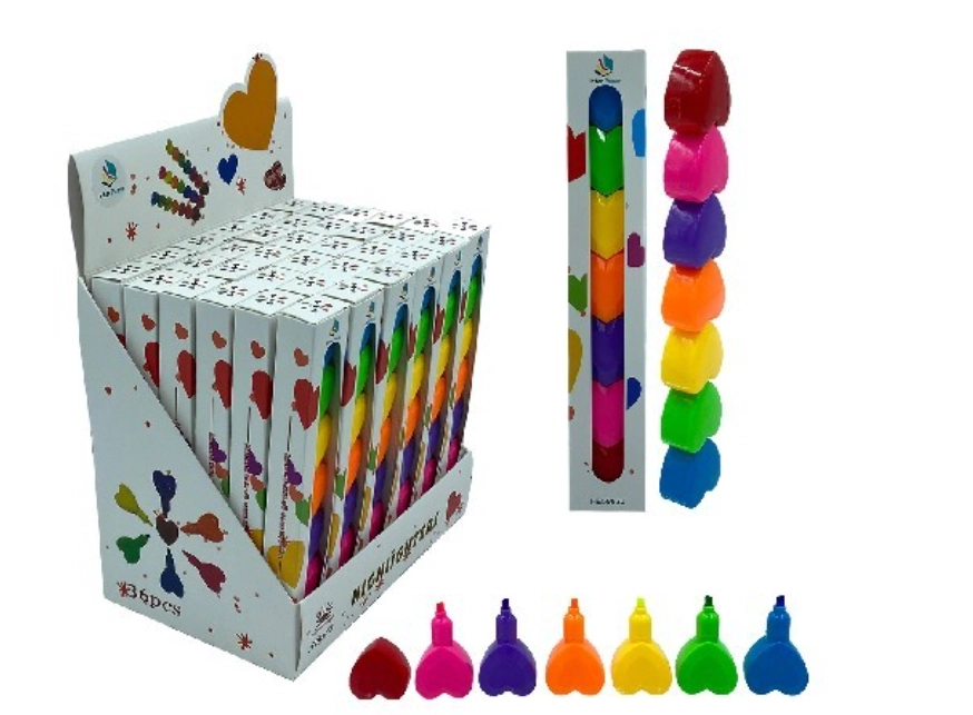 Caneta Marca Texto Plast Coracao Ref.he59820