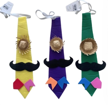 Gravata Junino Feltro Chapeu/bigode/bandeira Interponte