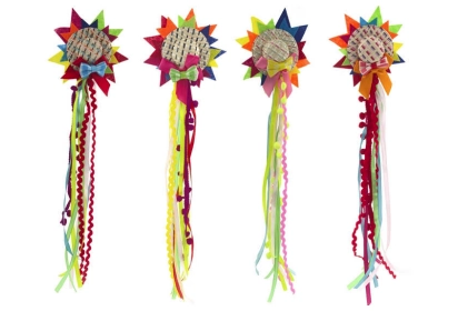 Presilha P/cabelo Junina C/chapeu/laco/fitas 40cm Interponte