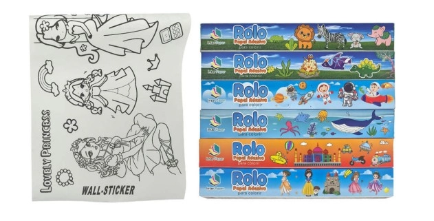 Rolo Papel Autoadesivo P/colorir Sortido 50x30cm Interponte