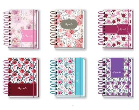 Agenda Permanente Flores Cores Sortidas 12.9x17.9cm Interponte