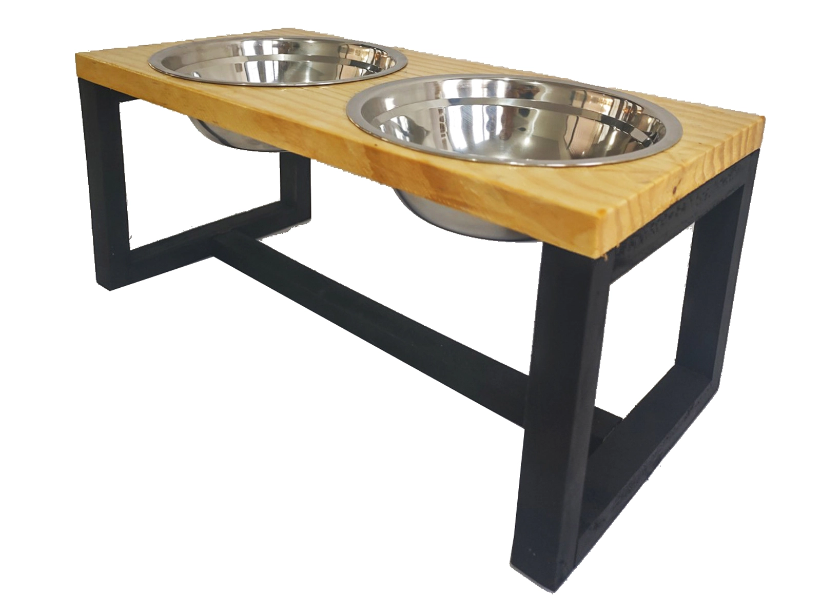 Comedouro Elevado Madeira G Duplo 3025 Maria Pet