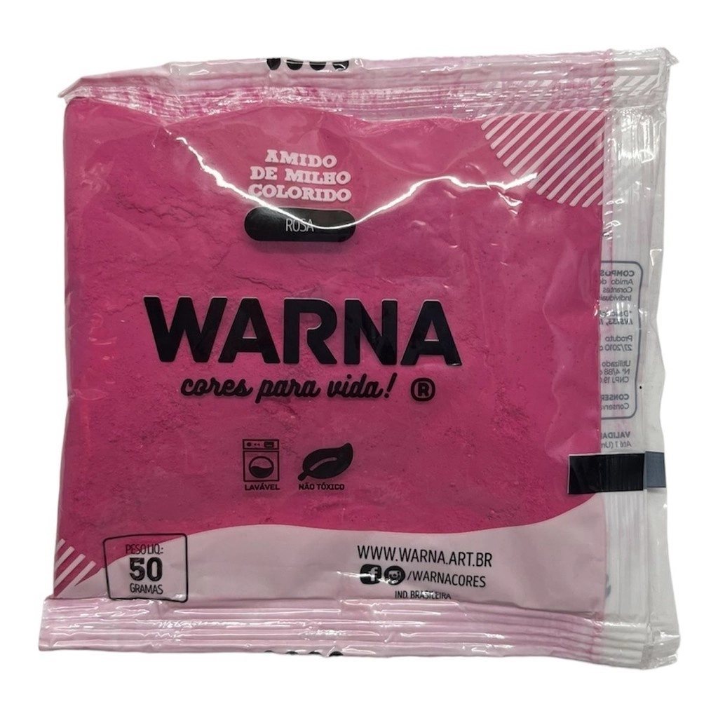 Warna Cores Em P Rosa 50g Amido De Milho Colorido Fins; Coloracao Temporaria/festivos
