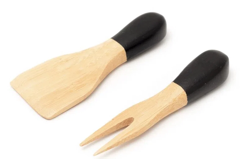 Conj Oikos Utensilo P/queijo Bambu Pto 2pcs Un