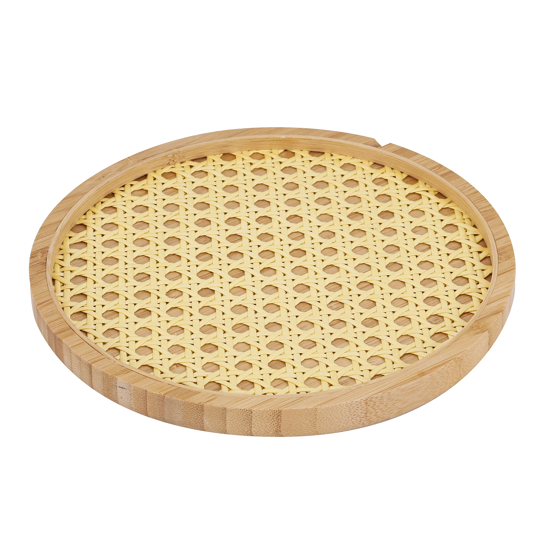 Bandeja para Banheiro de Plástico e Fibra Natural Bege Palhinha Oikos