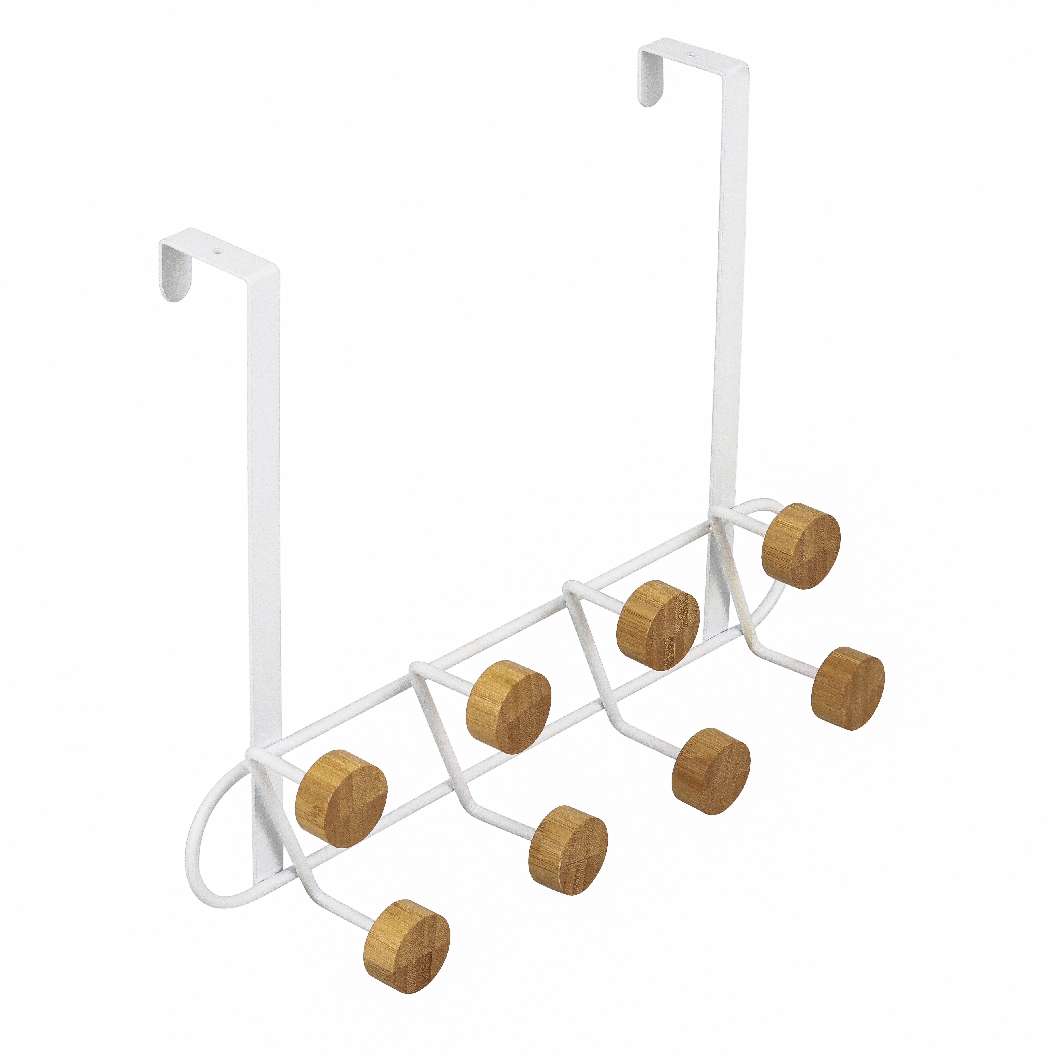 Cabideiro de Porta Multiuso 8 Ganchos sem Furos 28x11x34cm Oikos