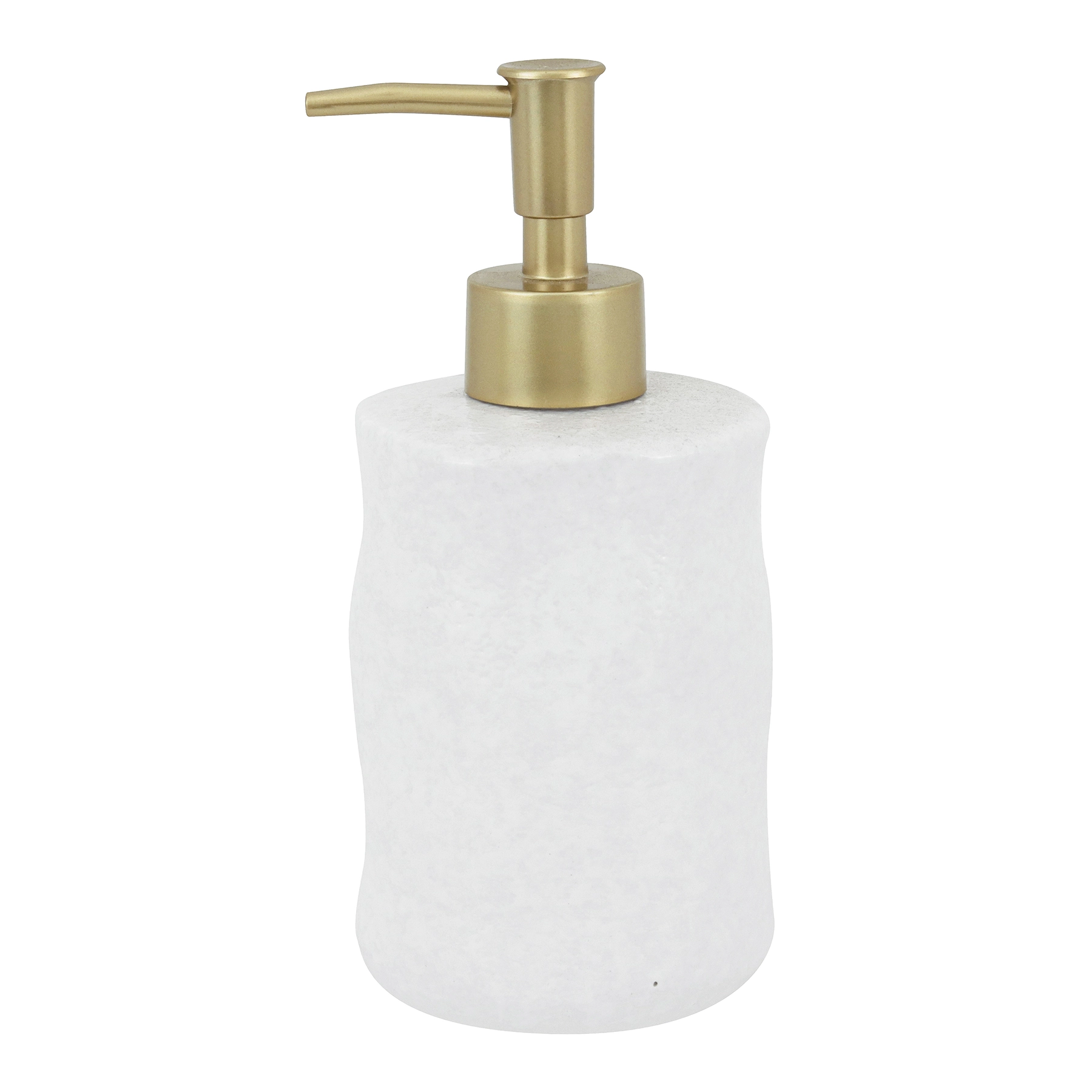 Porta Sabonete Líquido de Bancada para Banheiro 280ml Cerâmica Branco Abstrato Oikos