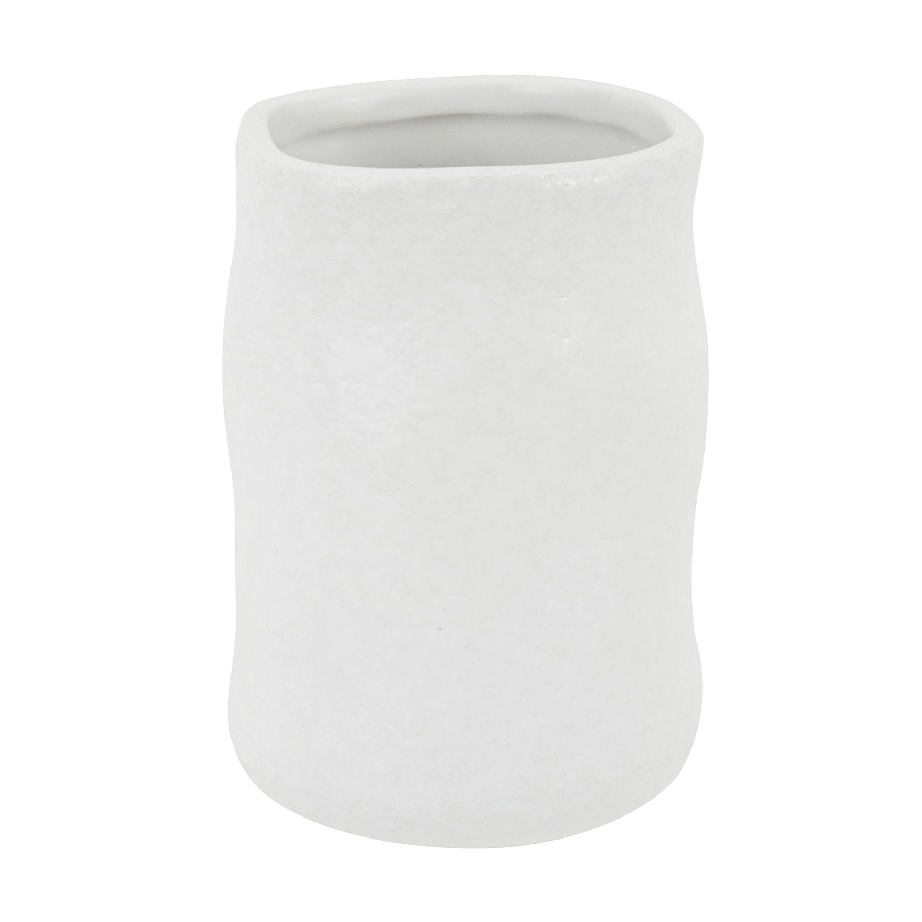 Porta Objetos de Bancada para Banheiro Cerâmica Branco Abstrato Oikos