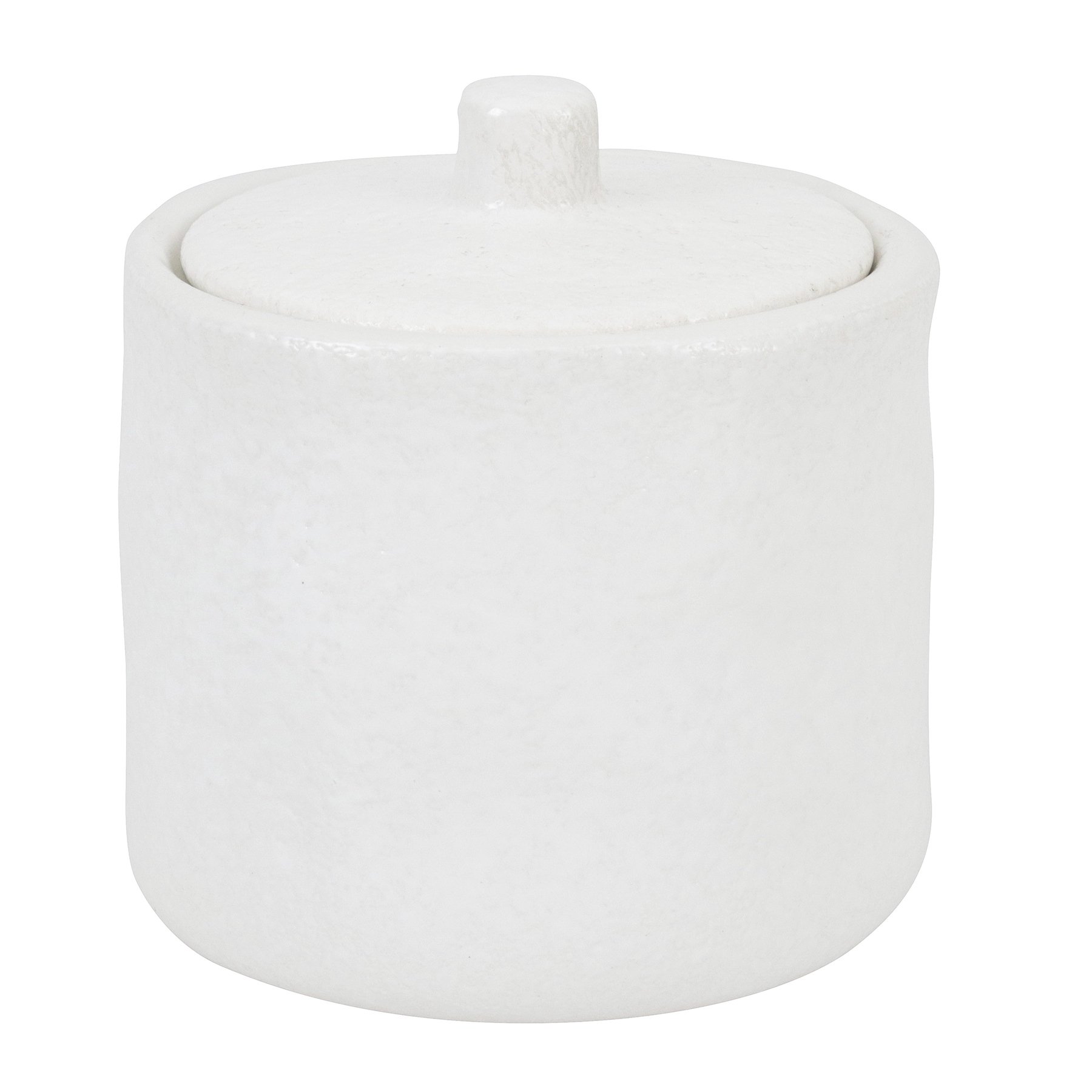 Porta Algodão de Bancada para Banheiro Cerâmica Branco Abstrato Oikos