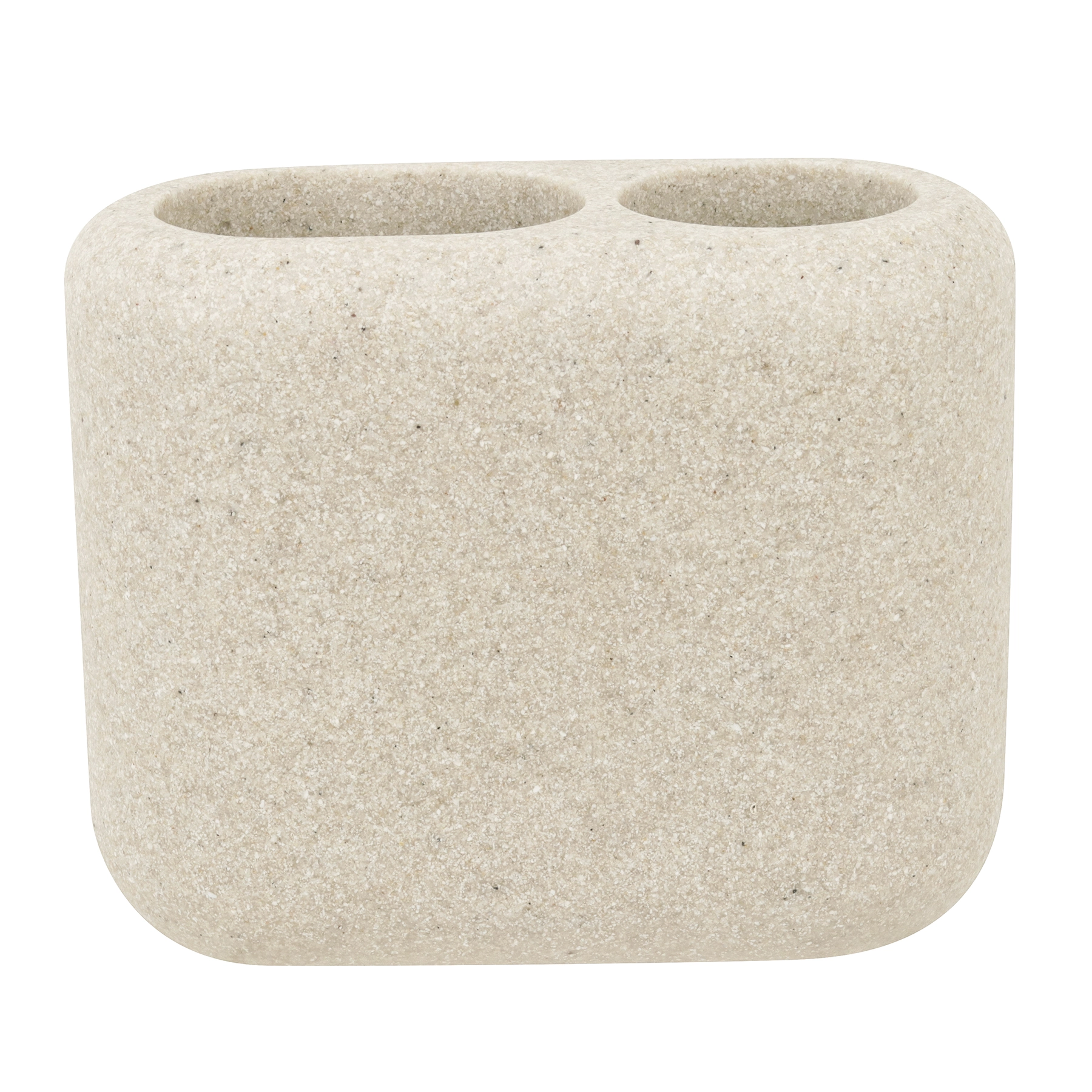 Porta Escova de Dente de Bancada para Banheiro Resina Off White Pome Oikos