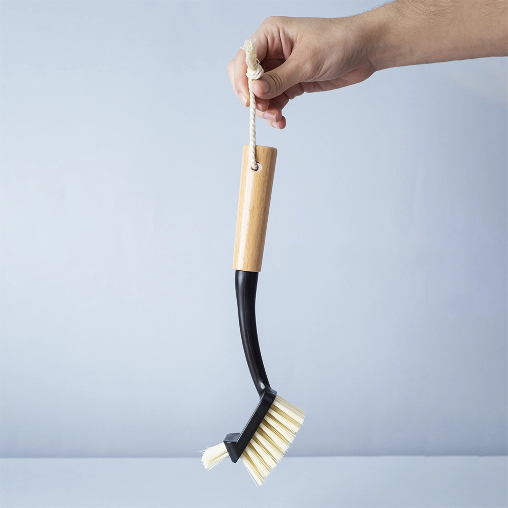Escova De Bambu Oikos Duo Para Limpeza Preta