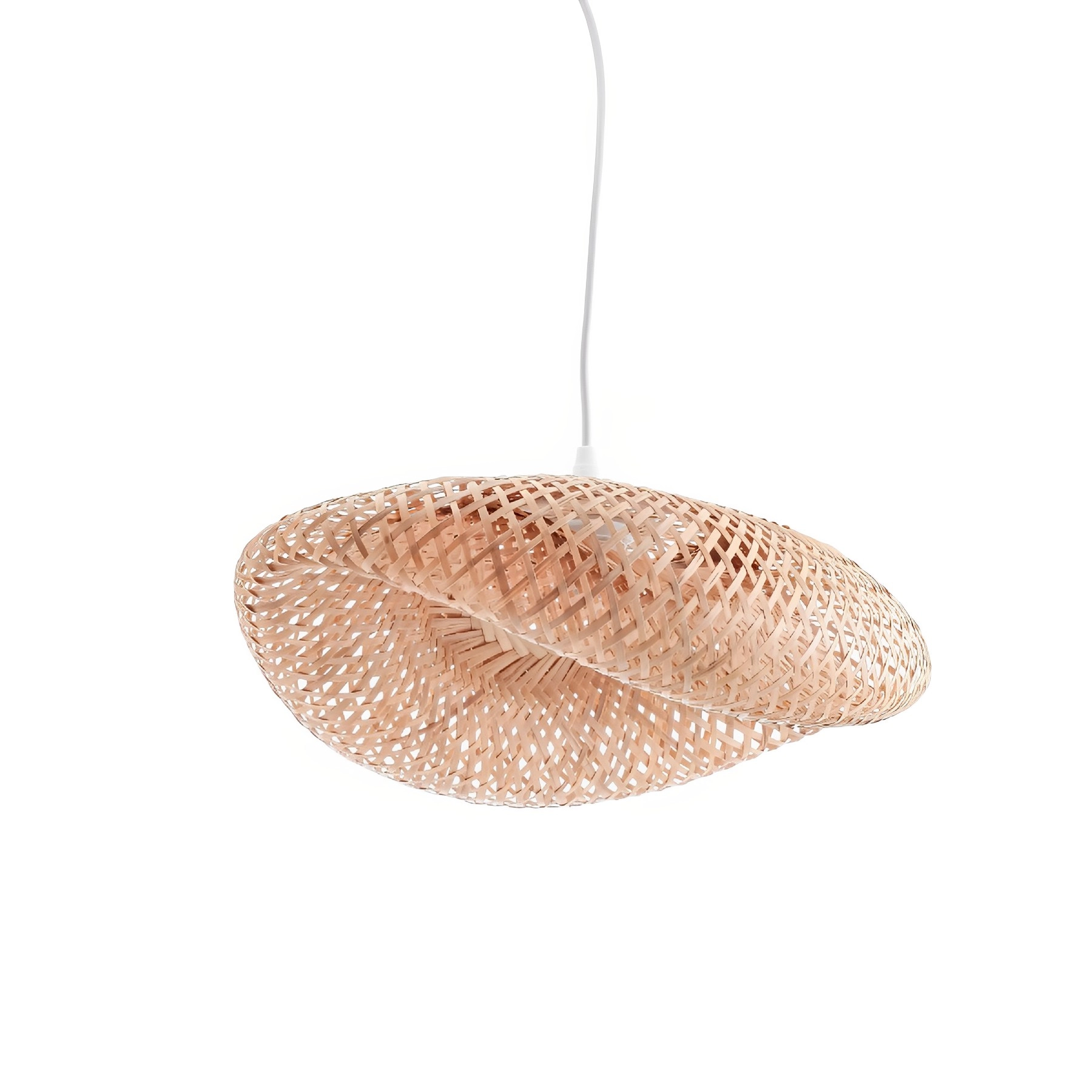 Pendente Curvas 1 Lâmpada Bambu E27 42cm Oikos