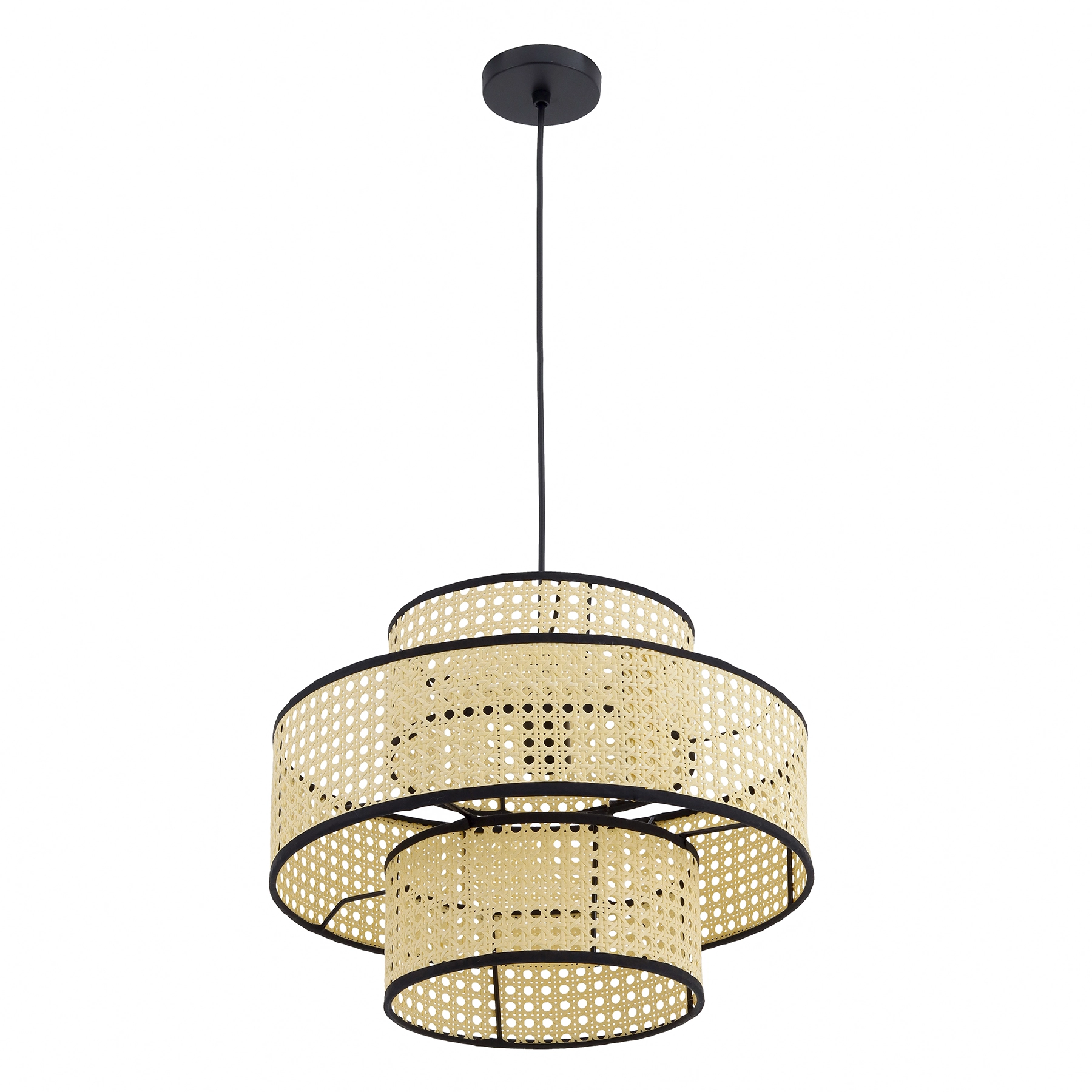 Pendente Degradê 1 Lâmpada Vime Rattan E27 40cm Oikos