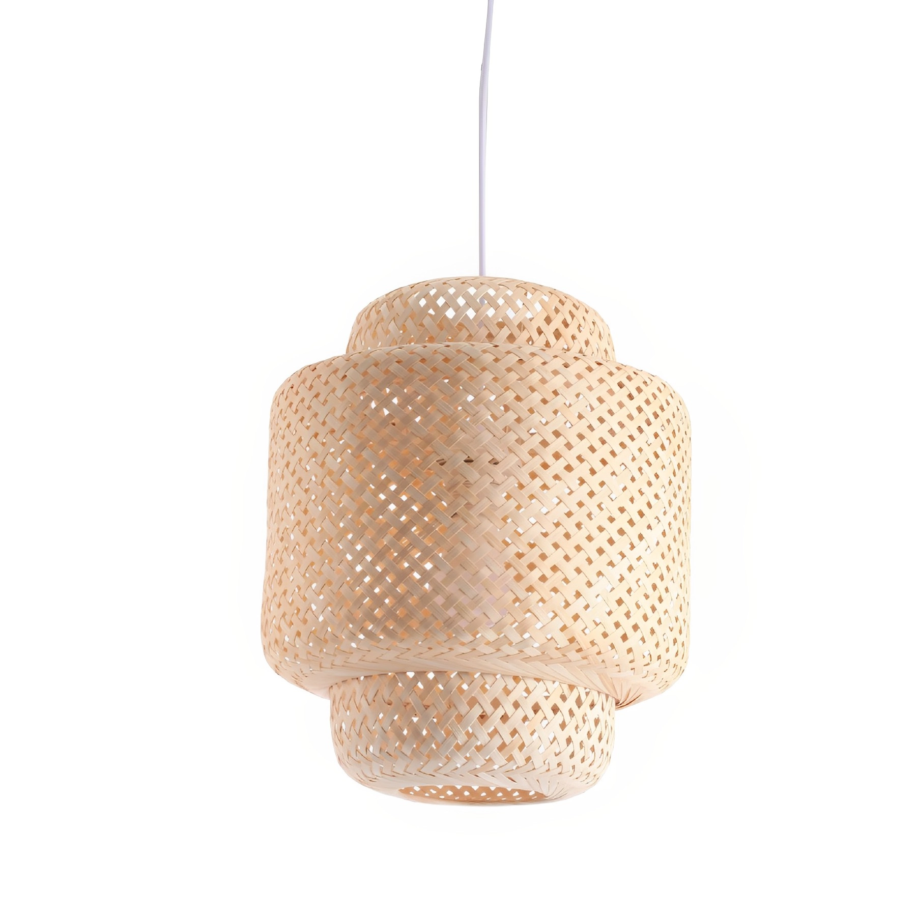 Pendente Colmeia 1 Lâmpada Bambu E27 30cm Oikos