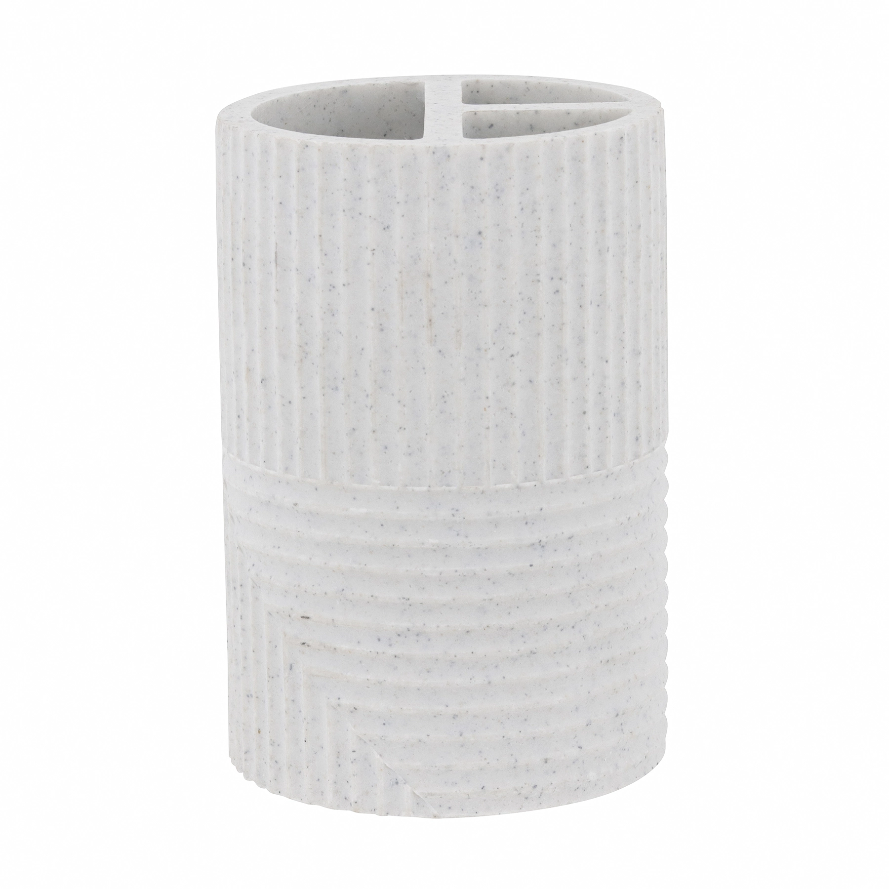 Porta Escova de Dente de Bancada para Banheiro Plástico Off White Milos Oikos
