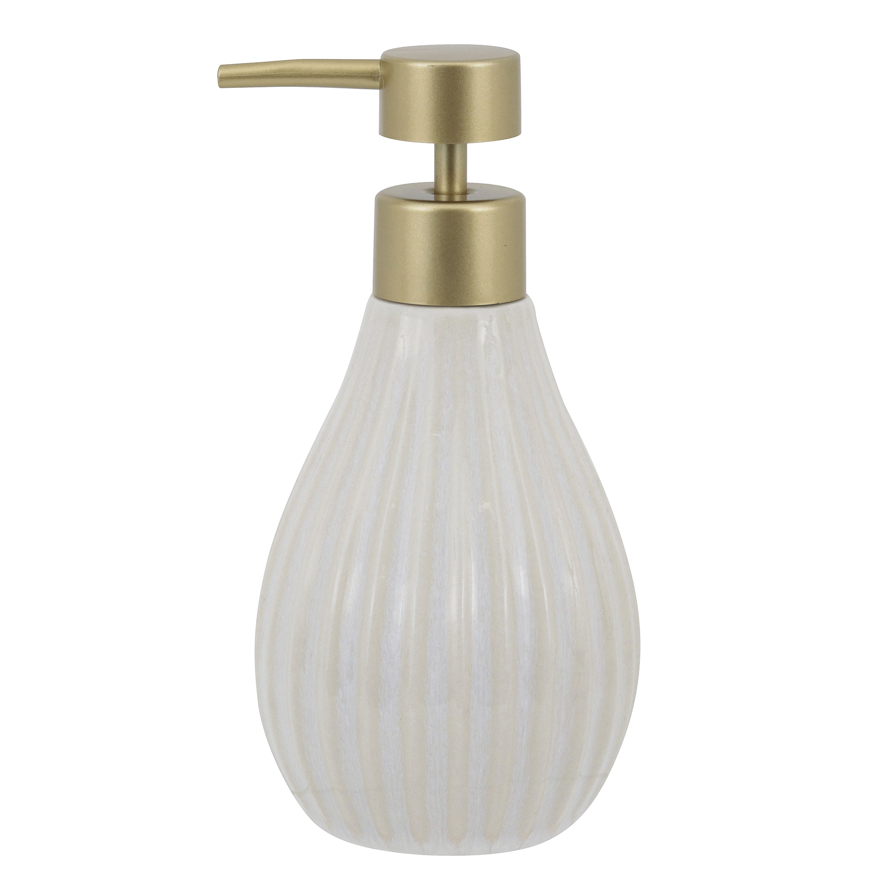 Porta Sabonete Líquido de Bancada para Banheiro 540ml Cerâmica Branco Naxos Oikos