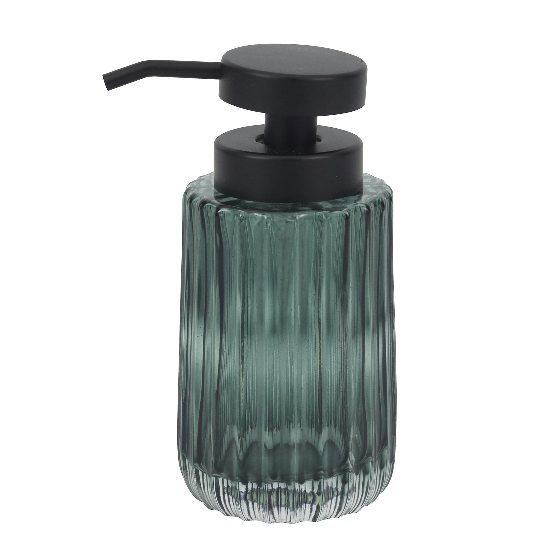 Porta Sabonete Líquido de Bancada para Banheiro 480ml Vidro Verde Escuro Mykonos Oikos