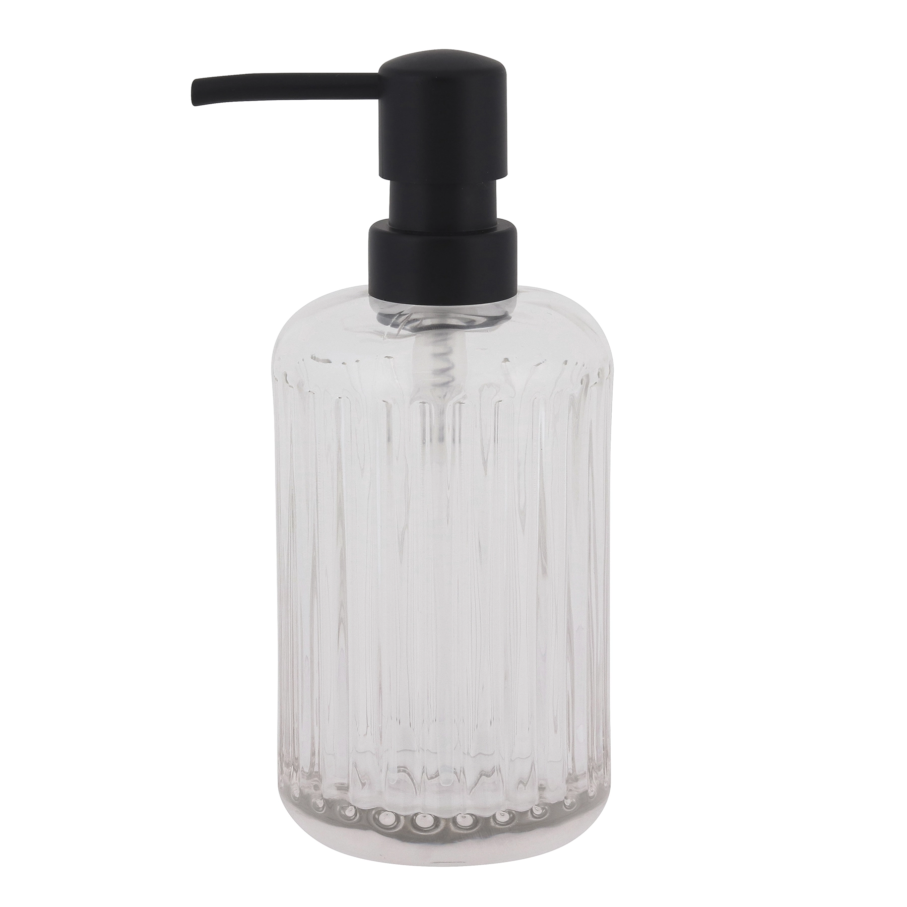 Porta Sabonete Líquido de Bancada para Banheiro 550ml Vidro Transparente Santorini Oikos
