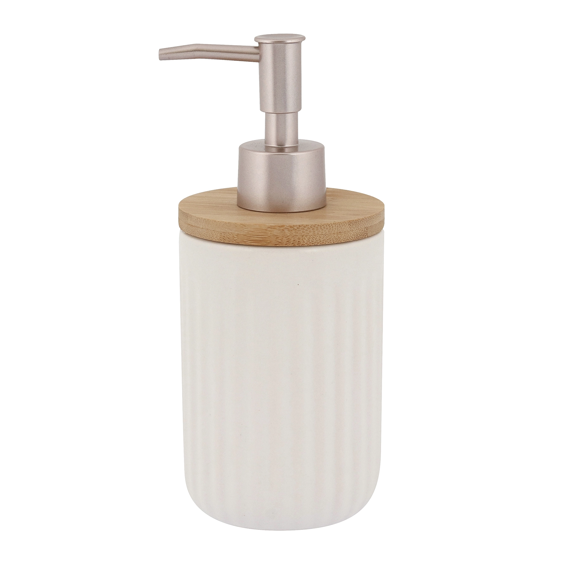 Porta Sabonete Líquido de Bancada para Banheiro 550ml Cerâmica Branco Syros Oikos