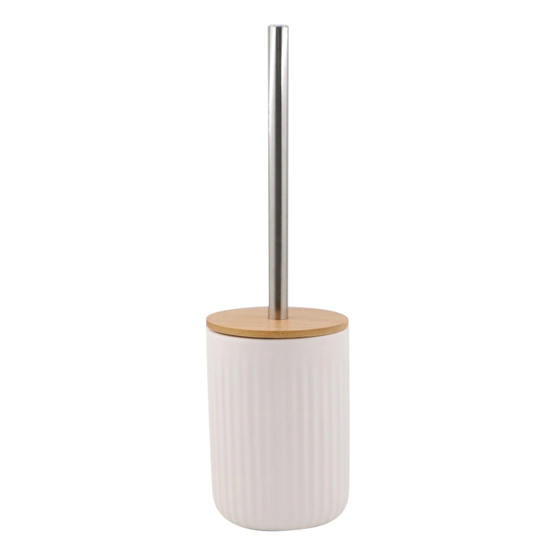 Escova Sanitária Cerâmica com Bambu Branco Banheiro Oikos